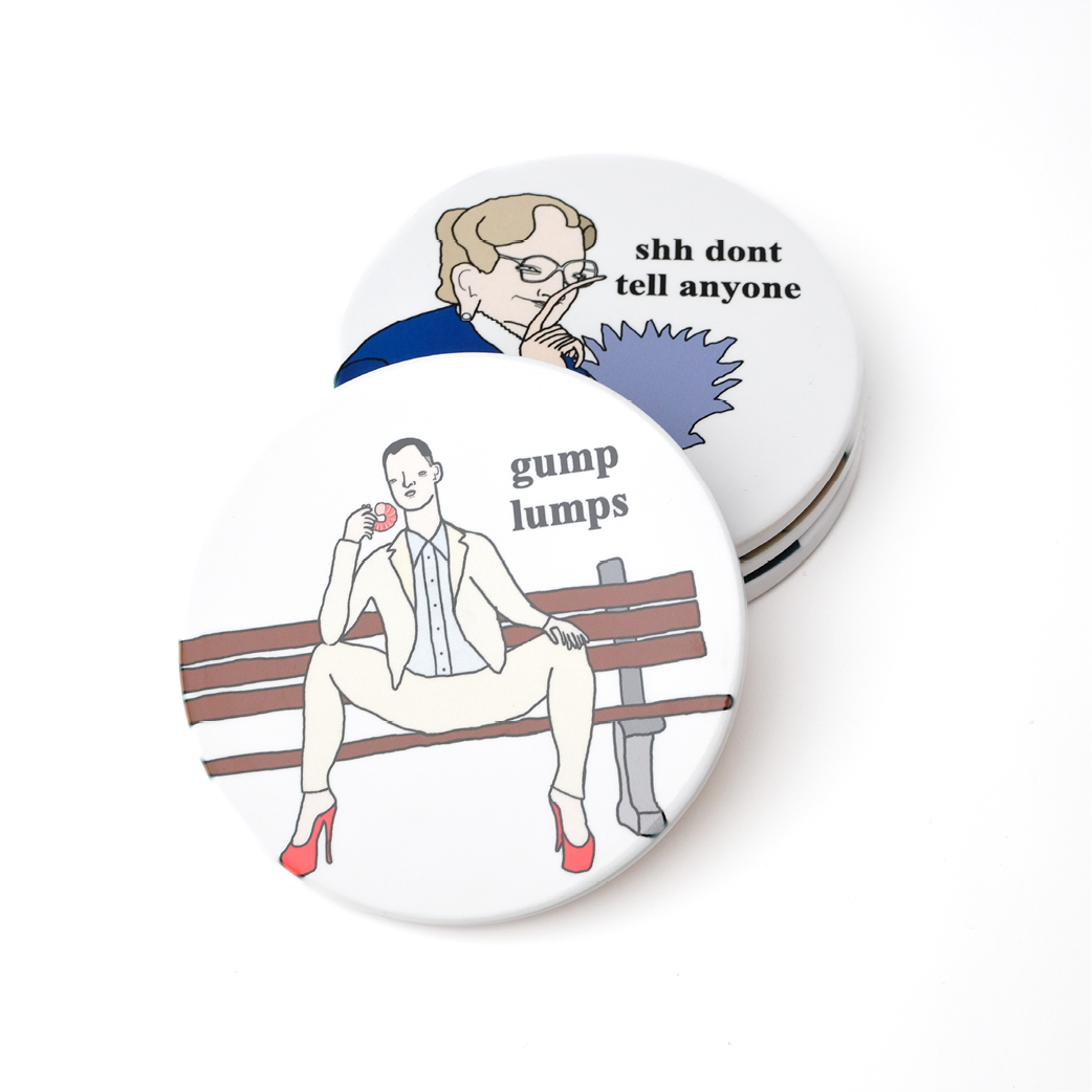 character ceramic coasters